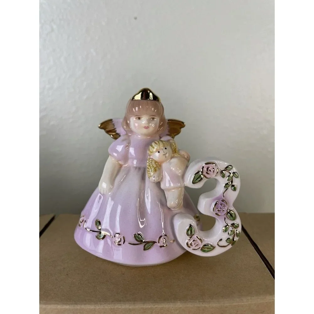 Lot of 4, Russ Berrie Just for You Birthday Angel Cake Topper Gift Age 1 2 3 & 4